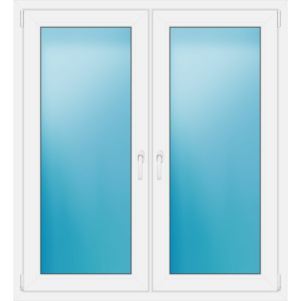Zweiflügeliges Fenster 130 x 143 cm Farbe Weiß