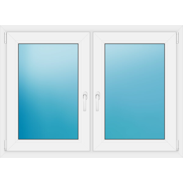 Zweiflügeliges Kunststofffenster 130x94 cm Weiß 