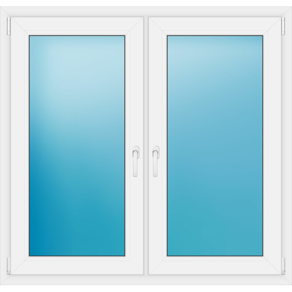 Zweiflügeliges Kunststofffenster 131x125 cm Weiß 