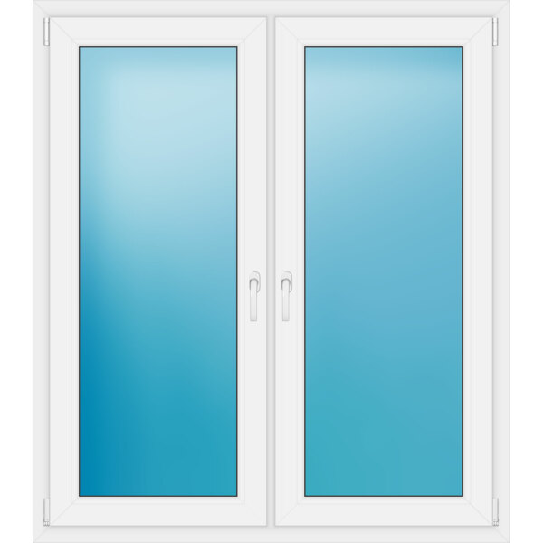 Zweiflügeliges Kunststofffenster 133.5x152 cm Weiß 