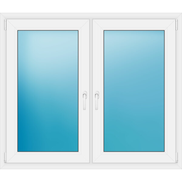 Zweiflügeliges Kunststofffenster 135x116 cm Weiß 