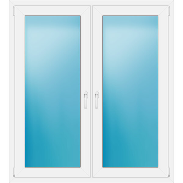 Zweiflügeliges Kunststofffenster 135x150 cm Weiß 