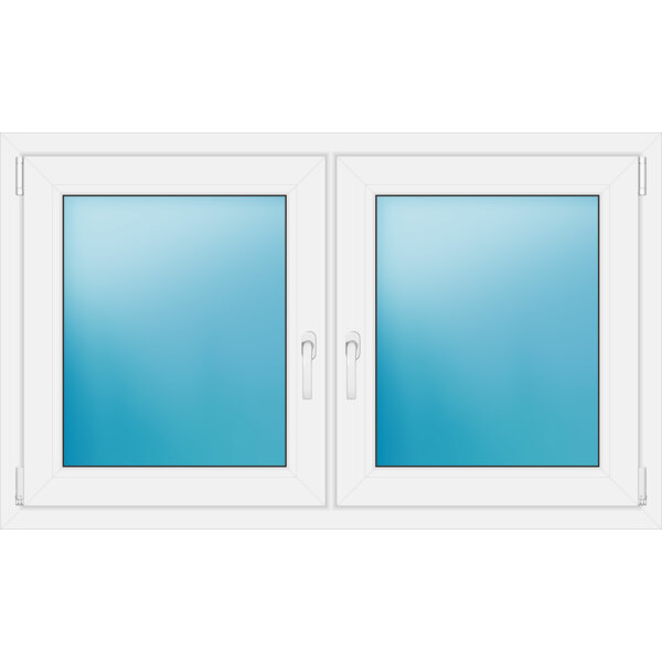 Zweiflügeliges Kunststofffenster 135x81 cm Weiß 