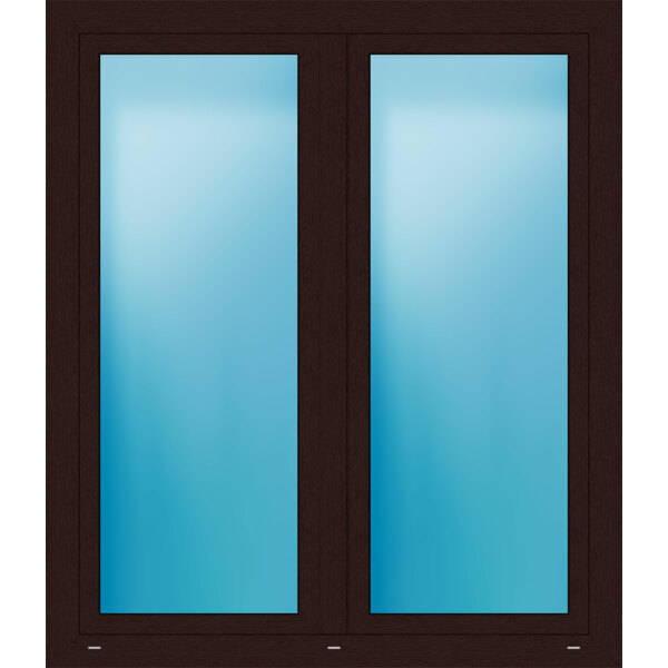 Zweiflügeliges Kunststofffenster 136x157.5 cm Braun genarbt 
