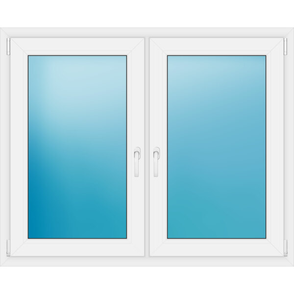 Zweiflügeliges Kunststofffenster 137x111.5 cm Weiß 