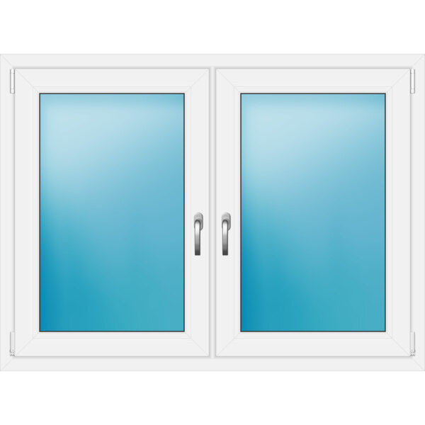 Zweiflügeliges Kunststofffenster 138x103 cm Weiß 