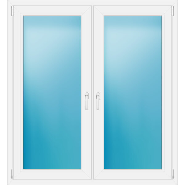 Zweiflügeliges Kunststofffenster 138x150 cm Weiß 