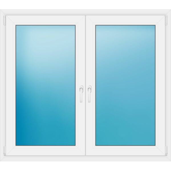 Zweiflügeliges Fenster 140 x 124 cm Farbe Weiß