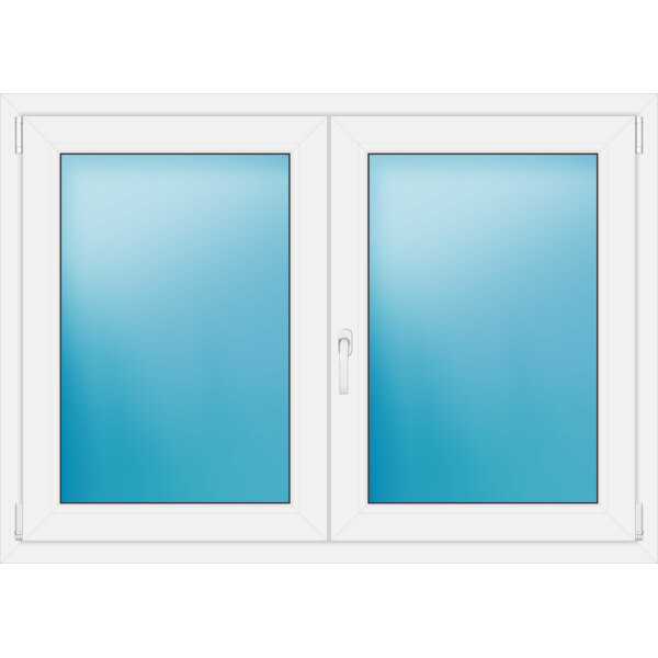 Zweiflügeliges Fenster 140 x 100 cm Farbe Weiß