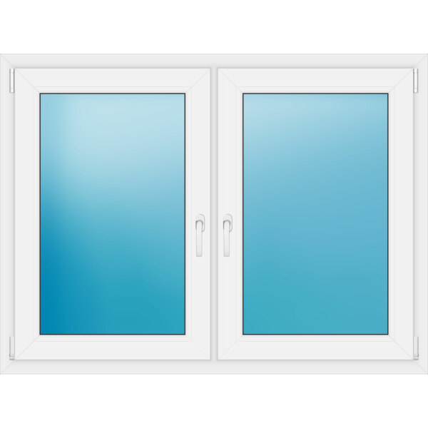 Zweiflügeliges Kunststofffenster 140x105 cm Weiß 