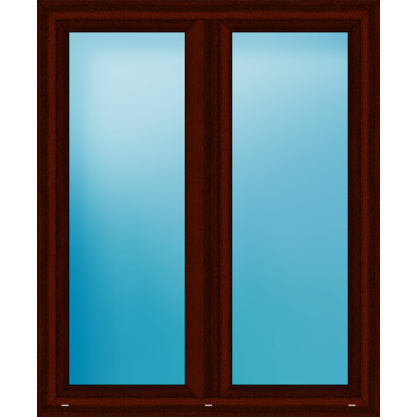 Zweiflügeliges Kunststofffenster 140x170 cm Mahagoni 