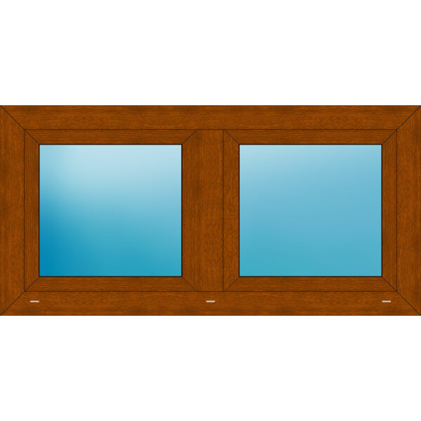 Zweiflügeliges Kunststofffenster 140x70 cm Golden Oak 