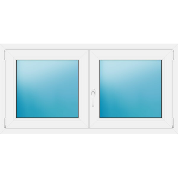 Zweiflügeliges Kunststofffenster 140x71 cm Weiß 