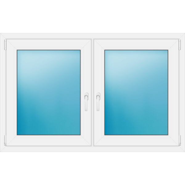 Zweiflügeliges Kunststofffenster 140x90 cm Weiß 