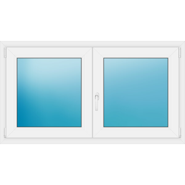 Zweiflügeliges Kunststofffenster 142x79 cm Weiß 