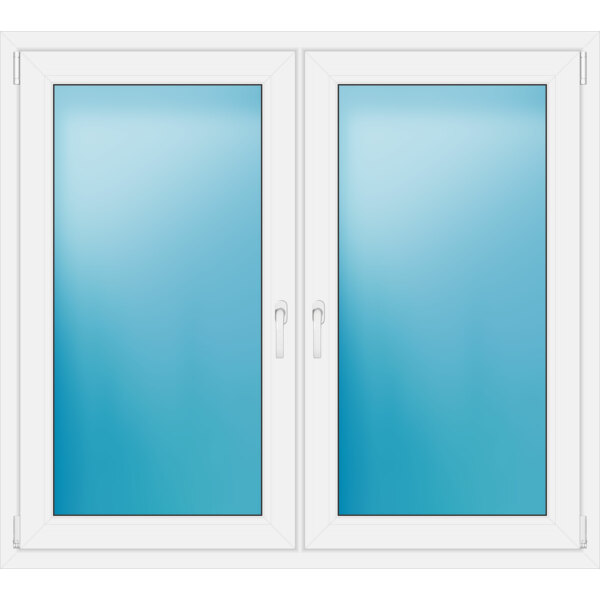 Zweiflügeliges Kunststofffenster 144x129 cm Weiß 