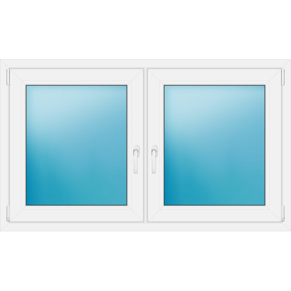Zweiflügeliges Kunststofffenster 144x85 cm Weiß 