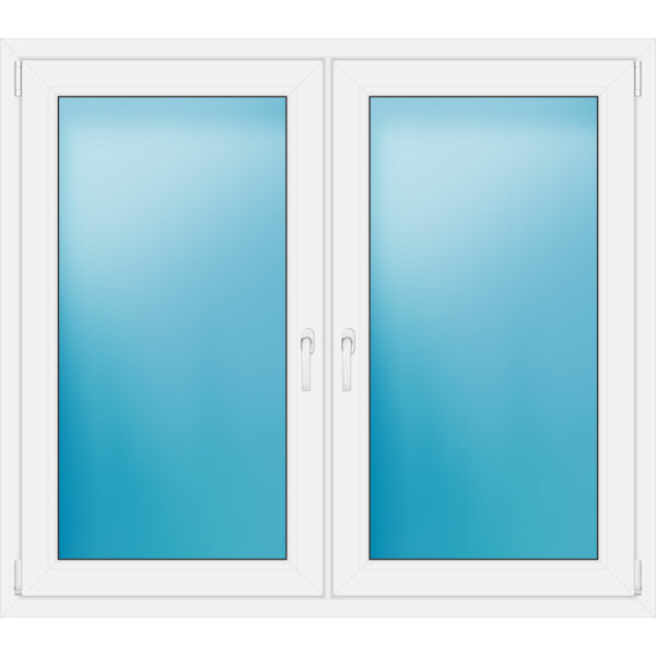 Zweiflügeliges Kunststofffenster 145x128 cm Weiß 