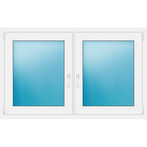 Zweiflügeliges Kunststofffenster 145x90 cm Weiß 