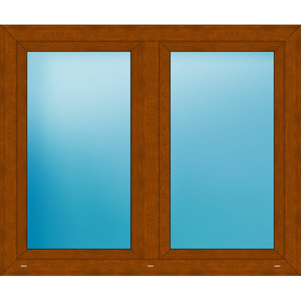 Zweiflügeliges Kunststofffenster 146x122 cm Golden Oak 