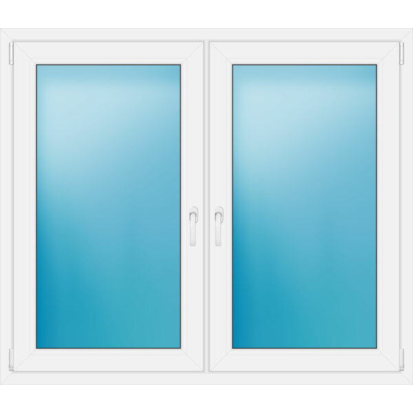 Zweiflügeliges Kunststofffenster 146x126 cm Weiß 