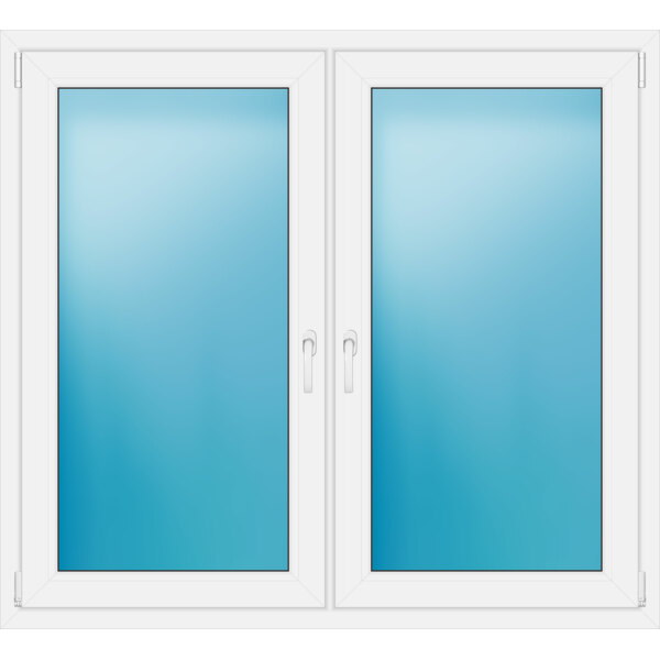 Zweiflügeliges Kunststofffenster 146x132.5 cm Weiß 