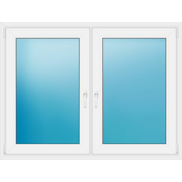 Zweiflügeliges Kunststofffenster 148x112 cm Weiß 