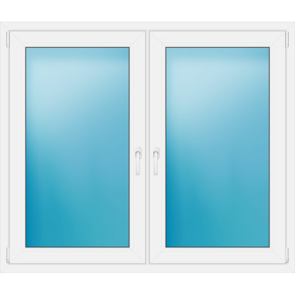 Zweiflügeliges Fenster 148x126 cm Farbe Weiß
