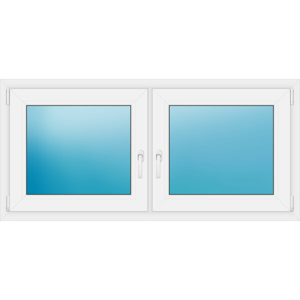 Zweiflügeliges Kunststofffenster 148x70 cm Weiß 