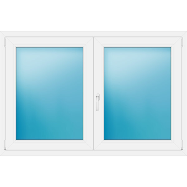 Zweiflügeliges Kunststofffenster 150x100 cm Weiß 