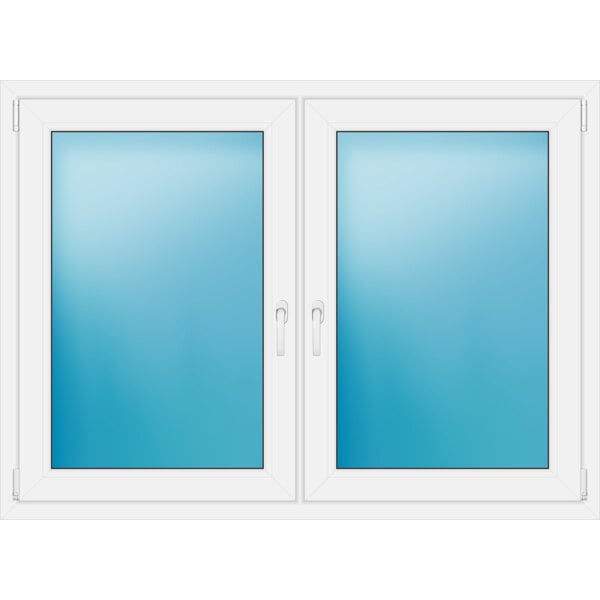 Zweiflügeliges Fenster 150 x 110 cm Farbe Weiß