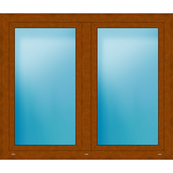 Zweiflügeliges Kunststofffenster 150x127 cm Golden Oak genarbt 