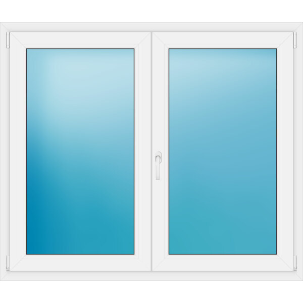 Zweiflügeliges Fenster 150 x 128 cm Farbe Weiß