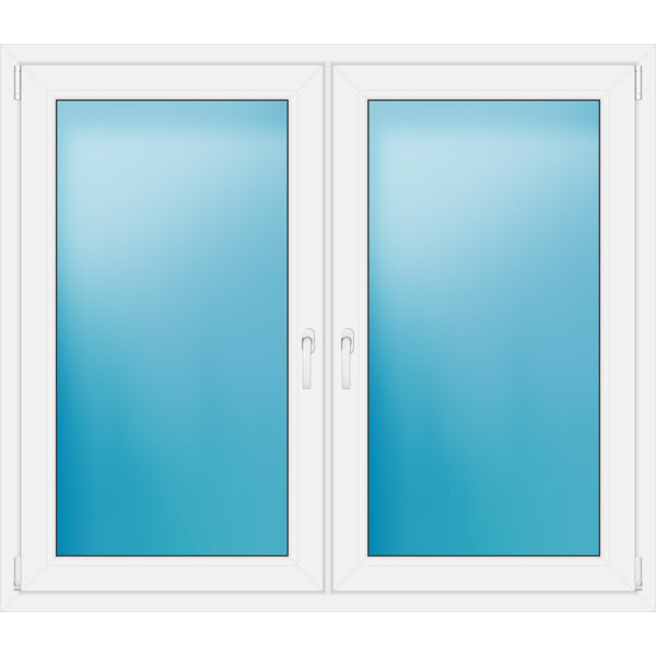 Zweiflügeliges Kunststofffenster 150x130 cm Weiß