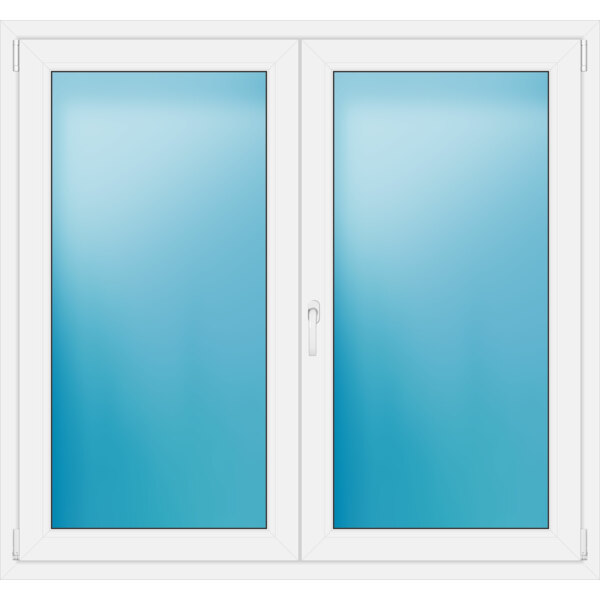 Zweiflügeliges Kunststofffenster 150x140 cm Weiß 