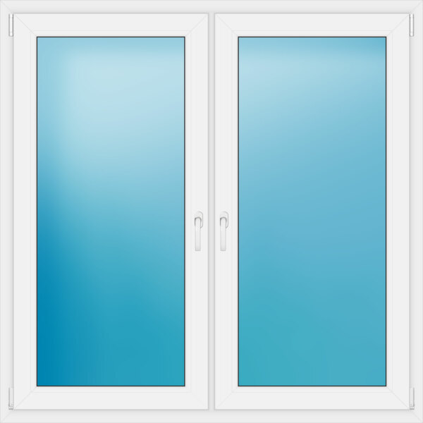 Zweiflügeliges Kunststofffenster 150x150 cm Weiß 