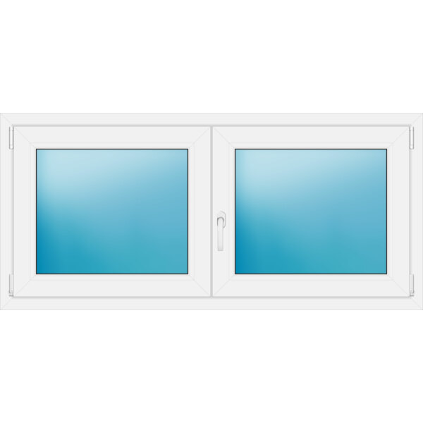 Zweiflügeliges Kunststofffenster 150x70 cm Weiß 