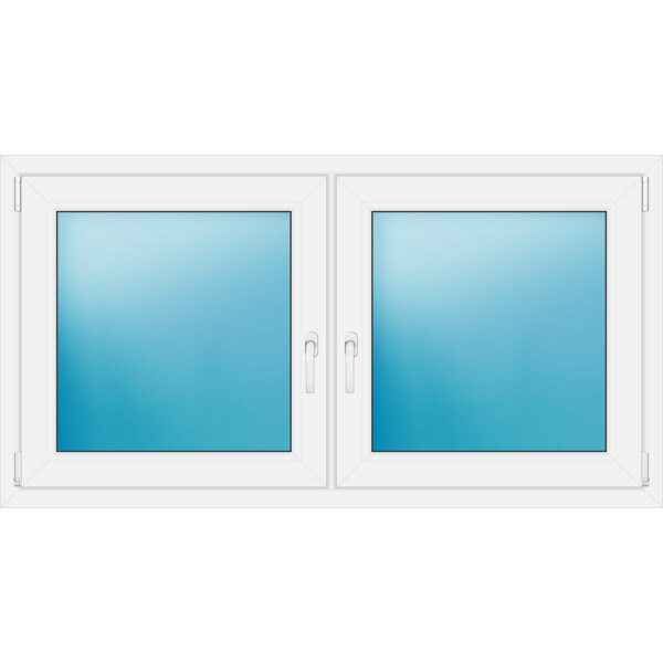 Zweiflügeliges Kunststofffenster 150x80 cm Weiß 