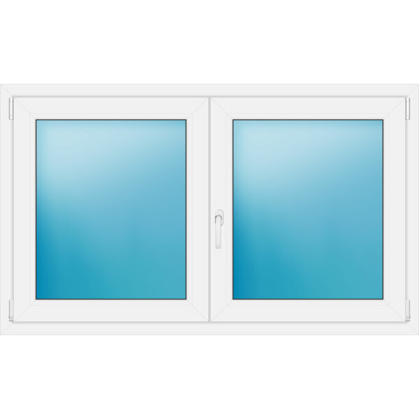Zweiflügeliges Kunststofffenster 150x90 cm Weiß 