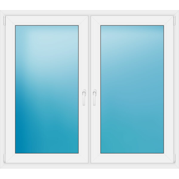 Zweiflügeliges Kunststofffenster 153x135.5 cm Weiß 