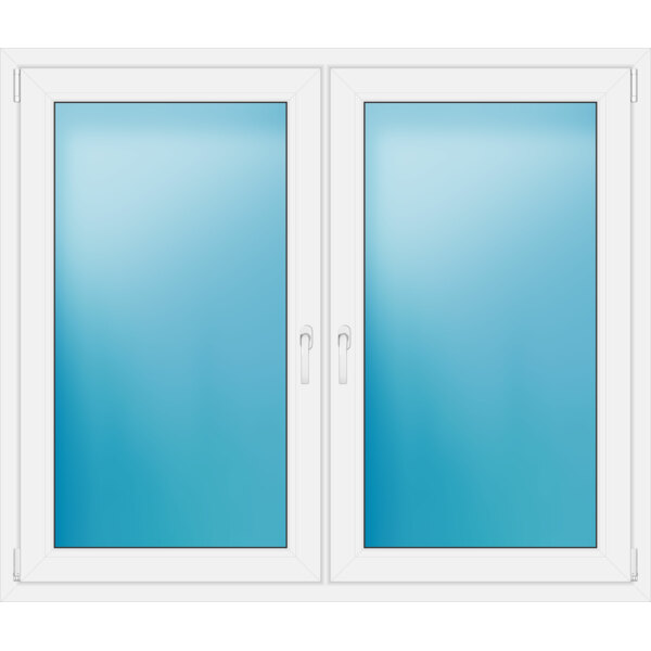 Zweiflügeliges Kunststofffenster 154x131 cm Weiß 