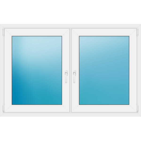 Zweiflügeliges Kunststofffenster 155x101.5 cm Weiß 
