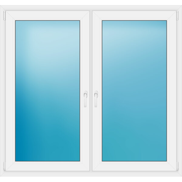 Zweiflügeliges Kunststofffenster 155.3x146.3 cm Weiß 