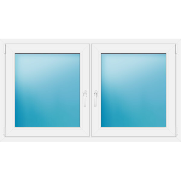 Zweiflügeliges Kunststofffenster 156x89 cm Weiß 