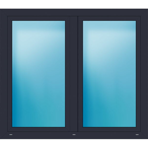 Zweiflügeliges Kunststofffenster 157x138.5 cm Anthrazit seidenglatt 
