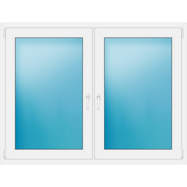 Zweiflügeliges Kunststofffenster 158x120 cm Weiß 