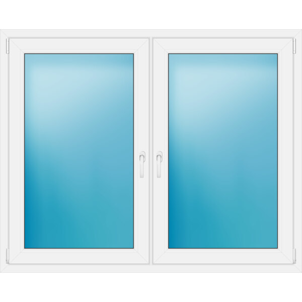Zweiflügeliges Kunststofffenster 159x128.3 cm Weiß 