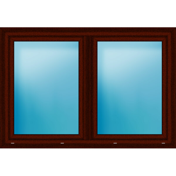 Zweiflügeliges Kunststofffenster 160x110 cm Mahagoni genarbt 