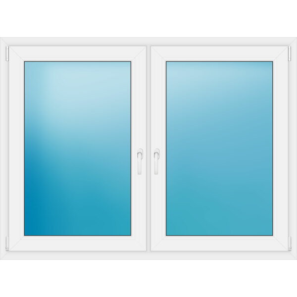 Zweiflügeliges Fenster 160 x 120 cm Farbe Weiß