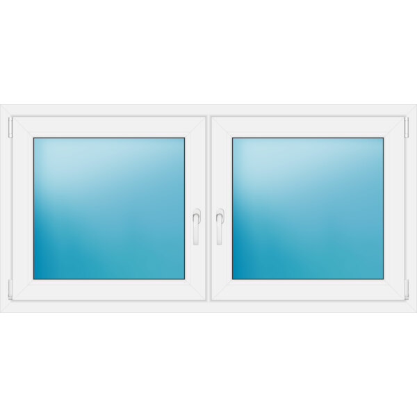 Zweiflügeliges Kunststofffenster 160x80 cm Weiß 